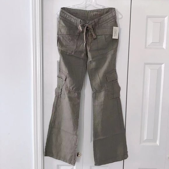 Guess Flare Leg Reagan Linen Pants NWT - Picture 1 of 3